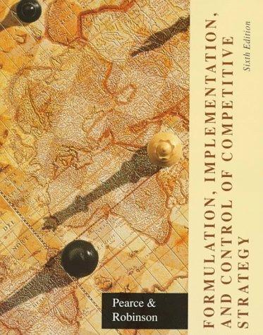 Cover for Formulation, implementation, and control of competitive strategy