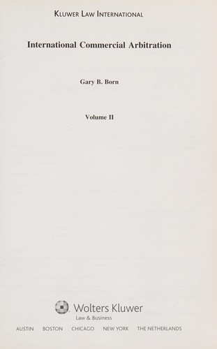 Cover for International commercial arbitration