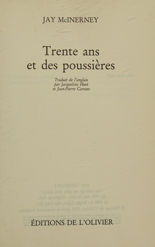 Cover for Trente ans et des poussieres