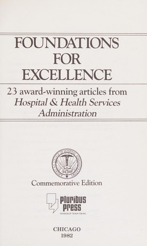 Cover for Foundations for excellence