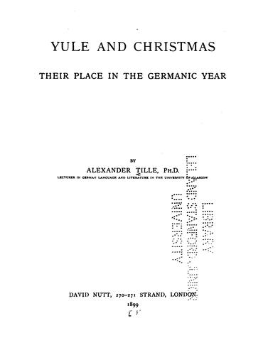 Cover for Yule and Christmas