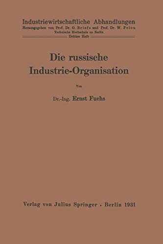 Cover for Die Russische Industrie-Organisation