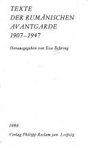 Cover for Texte der rumänischen Avantgarde, 1907-1947