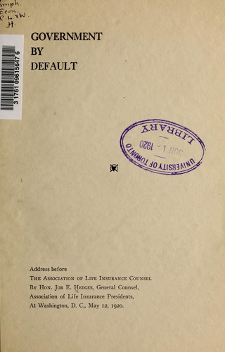 Cover for Government by default