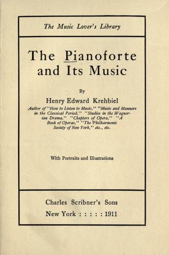 Cover for The pianoforte and its music