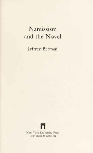 Cover for Narcissism and the novel