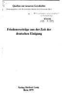 Cover for Friedensverträge aus der Zeit der deutschen Einigung