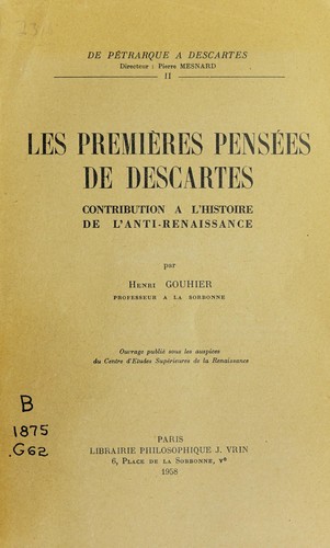 Cover for Les premières pensées de Descartes