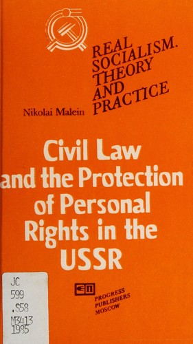 Cover for Civil law and the protection of personal rights in the USSR