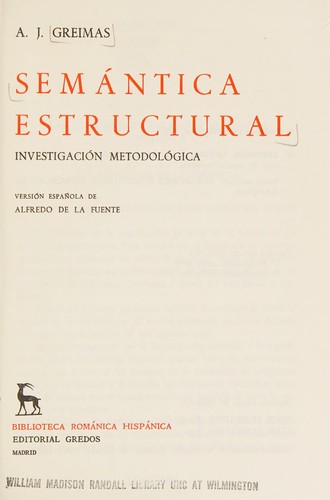 Cover for Semantica Estructural