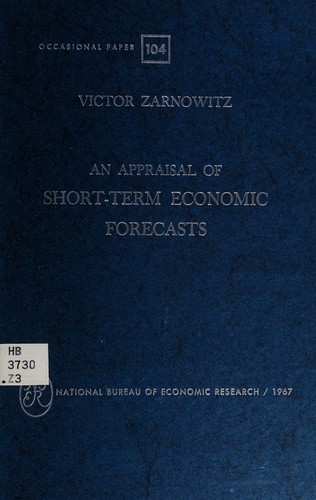Cover for An appraisal of short-term economic forecasts.