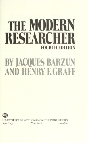 Cover for The modern researcher
