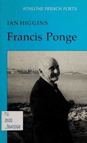 Cover for Francis Ponge