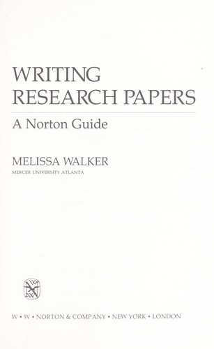Cover for Writing research papers