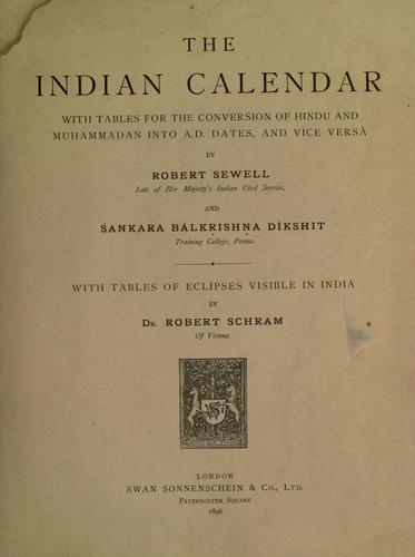 Cover for The Indian calendar