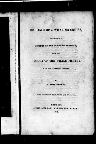 Cover for Etchings of a whaling cruise