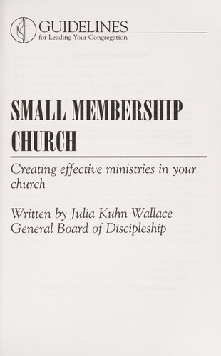 Cover for Small membership church
