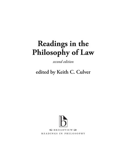 Cover for Readings in the Philosophy of Law