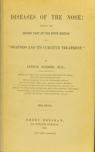 Cover for Diseases of the nose