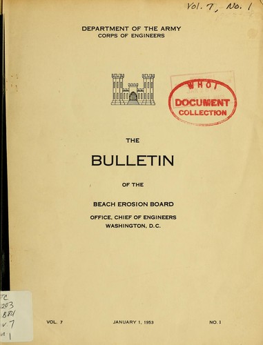 Cover for The Bulletin of the Beach Erosion Board