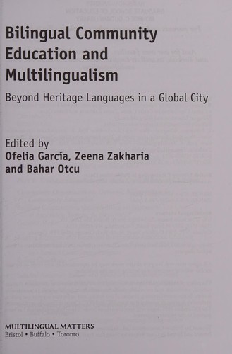 Cover for Bilingual community education and multilingualism