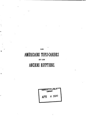 Cover for L'origine touranienne des américains Tupis-Caribes et des anciens Egyptiens ...