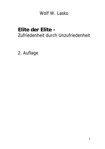 Cover for Elite der Elite - Zufriedenheit durch Unzufriedenheit