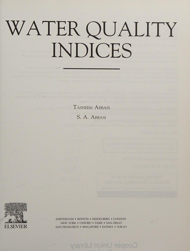 Cover for Water quality indices