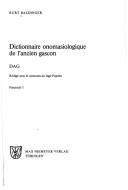 Cover for Dictionnaire onomasiologique de l'ancien gascon