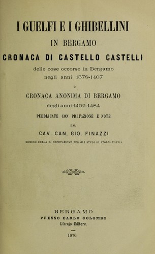 Cover for I guelfi e i ghibellini in Bergamo