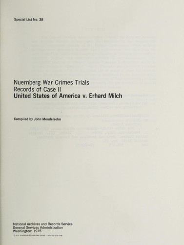 Cover for Nuernberg war crimes trials