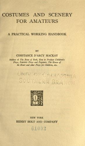 Cover for Costumes and scenery for amateurs