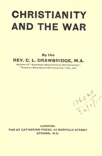 Cover for Christianity and the war.