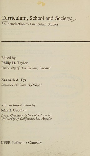 Cover for Curriculum, school, and society
