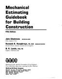 Cover for Mechanical estimating guidebook for building construction.
