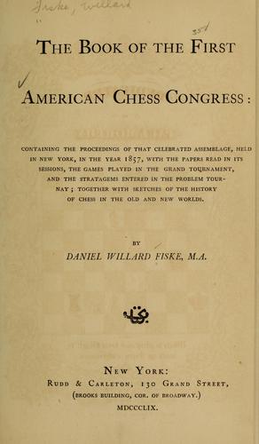 Cover for The book of the first American chess congress