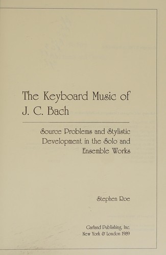 Cover for The keyboard music of J.C. Bach
