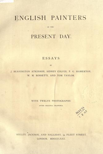 Cover for English painters of the present day
