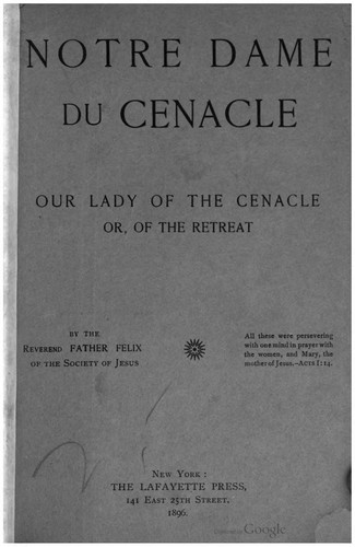 Cover for Notre-Dame du Cenacle