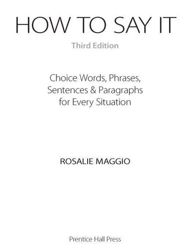 Cover for How to Say It®