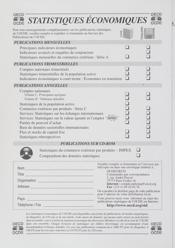 Cover for Main economic indicators