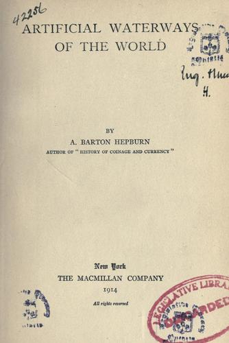 Cover for Artificial waterways of the world