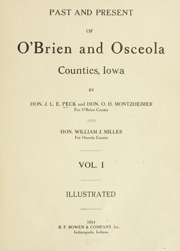 Cover for Past and present of O'Brien and Osceola counties, Iowa