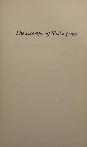Cover for The example of Shakespeare.