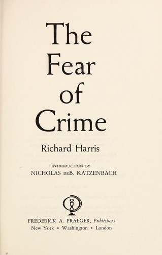 Cover for The fear of crime.