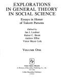 Cover for Explorations in general theory in social science