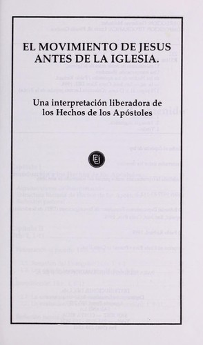 Cover for El movimiento de Jesús antes de la Iglesia