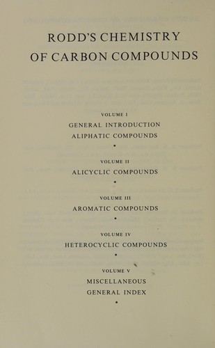Cover for Chemistry of Carbon Compounds (Rodd's Chemistry of Carbon Compounds. 2nd Edition)