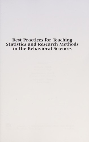 Cover for Best practices for teaching statistics and research methods in the behavioral sciences