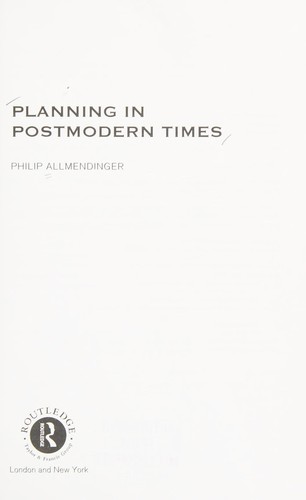 Cover for Planning in postmodern times